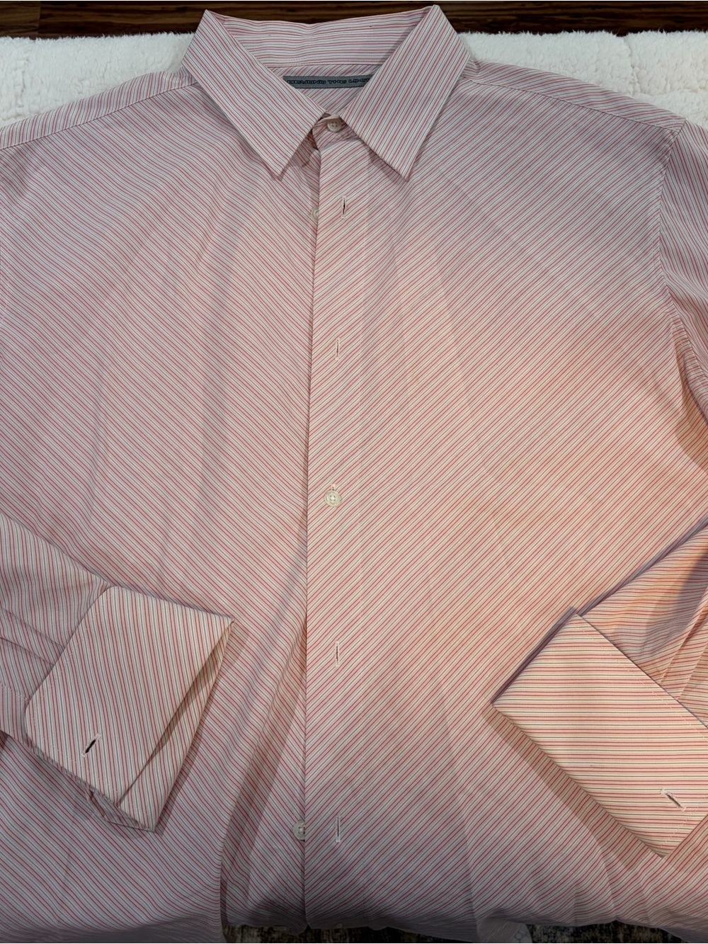 Men's Pink Diagonal Stripe Dress Shirt